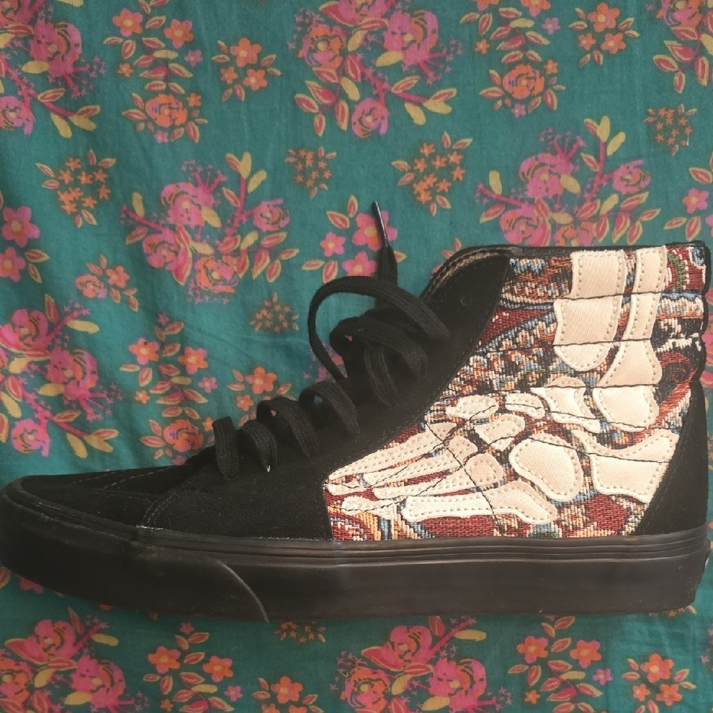 Vans Black Skeleton Bones High-Top Sneakers